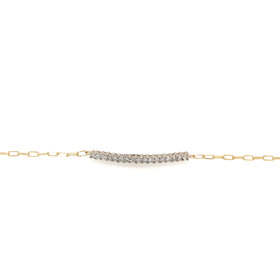 20369 14K YELLOW GOLD .60TCW DIAMOND BAR PAPERCLIP BRACELET