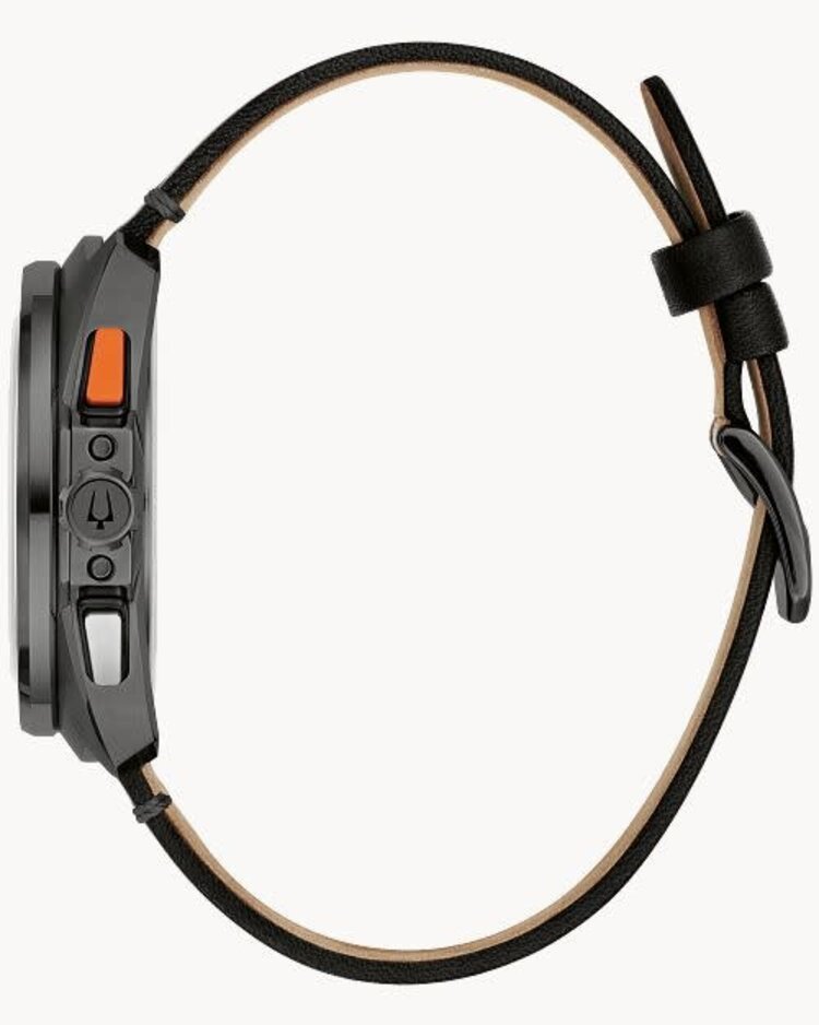 Bulova BULOVA RACER CHRONOGRAPH  BLACK DIAL AND LEATHER BAND MEN'S WATCH