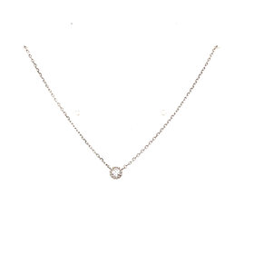 70522 14K WHITE GOLD PETITE MILIGRAIN CUBIC ZIRCONIA BEZEL NECKLACE