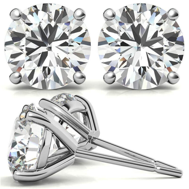 31327 14K WHITE GOLD .60CT ROUND DIAMOND MARTINI SET STUDS