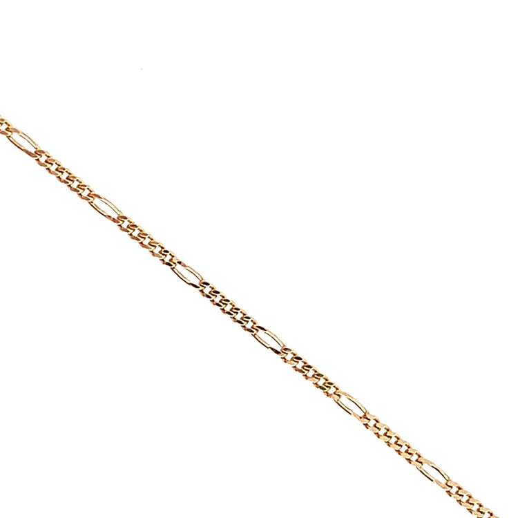 50434 14K YELLOW GOLD 24” EXTENDED FIGARO LINK CHAIN