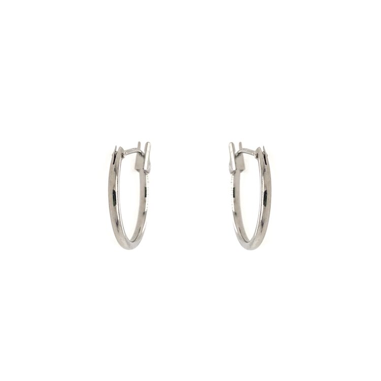 31339 14K WHITE GOLD HIGH POLISH THIN HOOPS .50''
