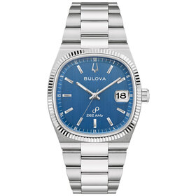 Bulova Super Seville Blue Dial Stainless Steel Mens Watch