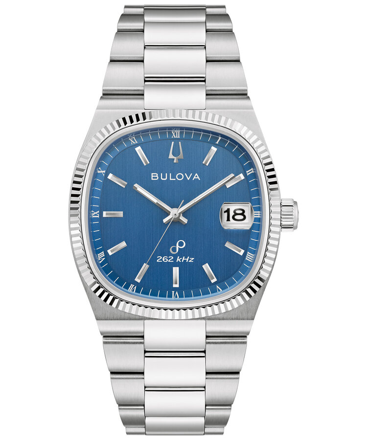 Bulova Super Seville Blue Dial Stainless Steel Mens Watch