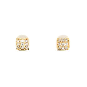 311354 14K YELLOW GOLD CUBIC ZIRCONIA SQUARE PUFFY SCREW BACK STUDS 4.65MM