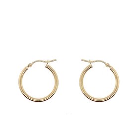31360 14K YELLOW GOLD SMALL HIGH POLISH PLAIN HOOPS