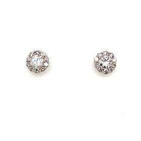 31003 14K WHITE GOLD 1.66TCW DIAMOND HALO STUDS