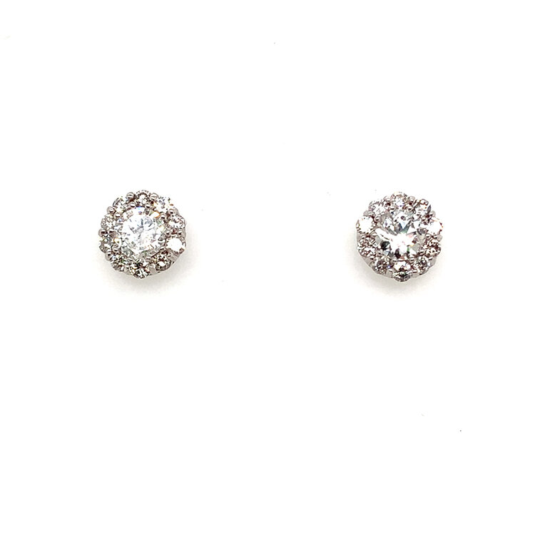 31003 14K WHITE GOLD 1.66TCW DIAMOND HALO STUDS