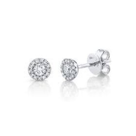 31382 14K WHITE GOLD .90TCW ROUND DIAMOND HALO STUDS
