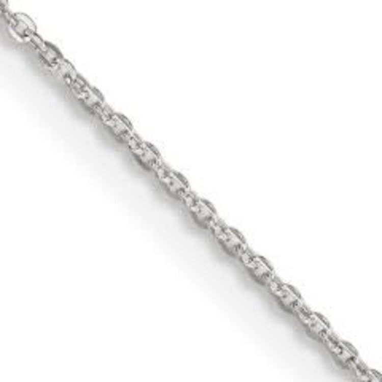 50441 14K WHITE GOLD 18" THIN CABLE LINK CHAIN