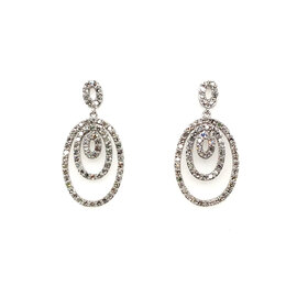 32419 14K WHITE GOLD TRIPLE OVAL .80TCW DIAMOND EARRINGS