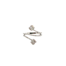 40329 14K WHITE GOLD .45CTW DIAMOND BAGUETTE SPLIT BAND FASHION RING