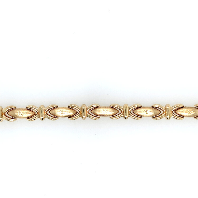 20393 14K YELLOW GOLD SATIN AND HIGH POLISH FINISH STAMPATO BRACELET