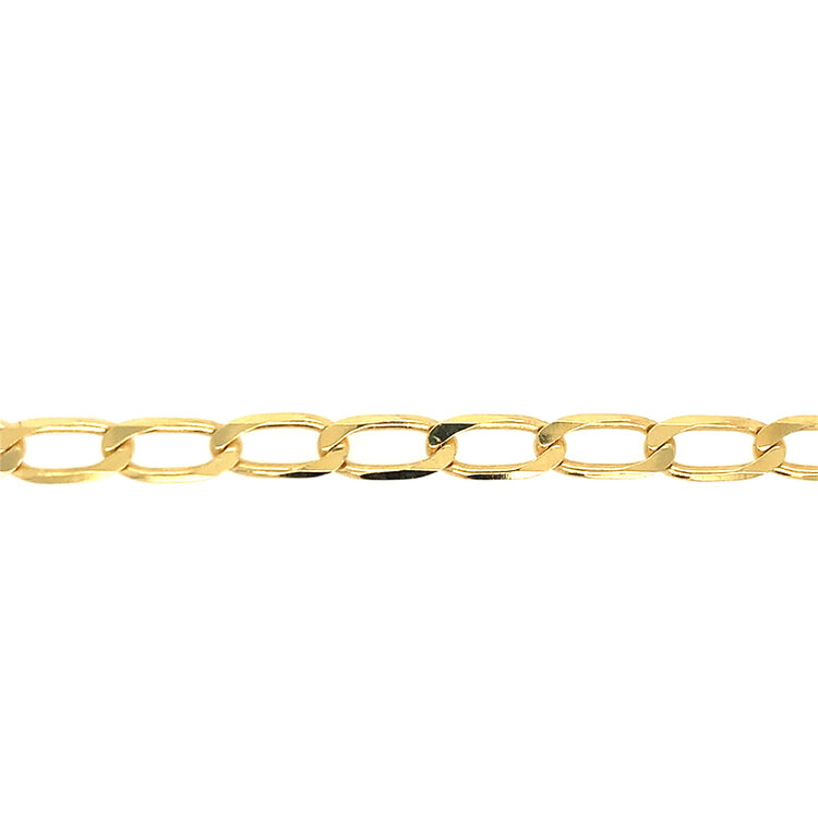 25047 14K YELLOW GOLD 8.5" 6MM OPEN LINK MEN'S BRACELET