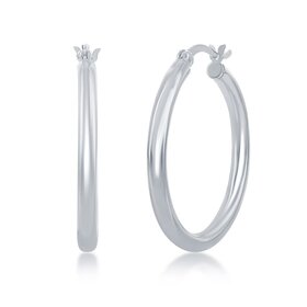 SE-330 S/S HIGH POLISHED 3X3MM HOOP EARRINGS
