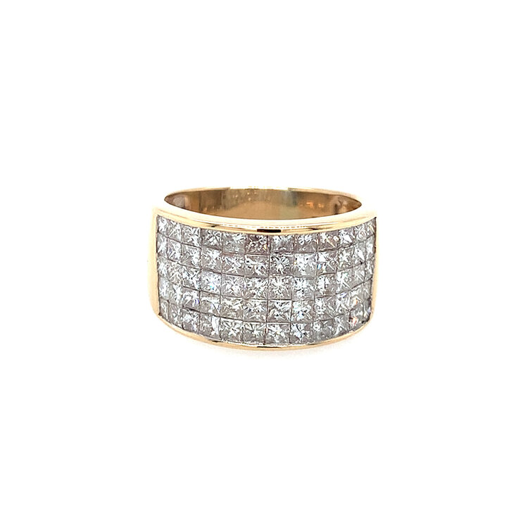 40426 14K YELLOW GOLD 2CT DIAMOND INVISIBLE SETTING WIDE RING