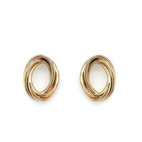 31404 14K YELLOW GOLD OPEN OVAL LARGE LOVE KNOTS EARRINGS