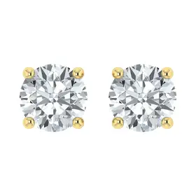 31407 14K YELLOW GOLD 1.5CT G VS1 LAB GROWN ROUND DIAMOND PUSH BACK STUDS