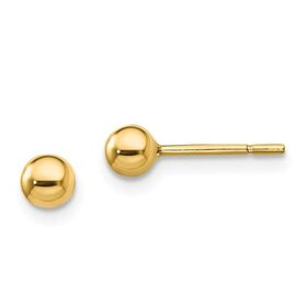 31411 14K YELLOW GOLD HIGH POLISH 4MM BALL PUSH BACKS STUDS