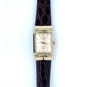 10039 14K LONGINES SQUARE FACE WIND VINTAGE WATCH