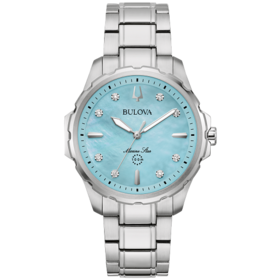 Bulova BULOVA LADIES MARINE STAR BABY BLUE DIAMOND MARKER DIAL WATCH