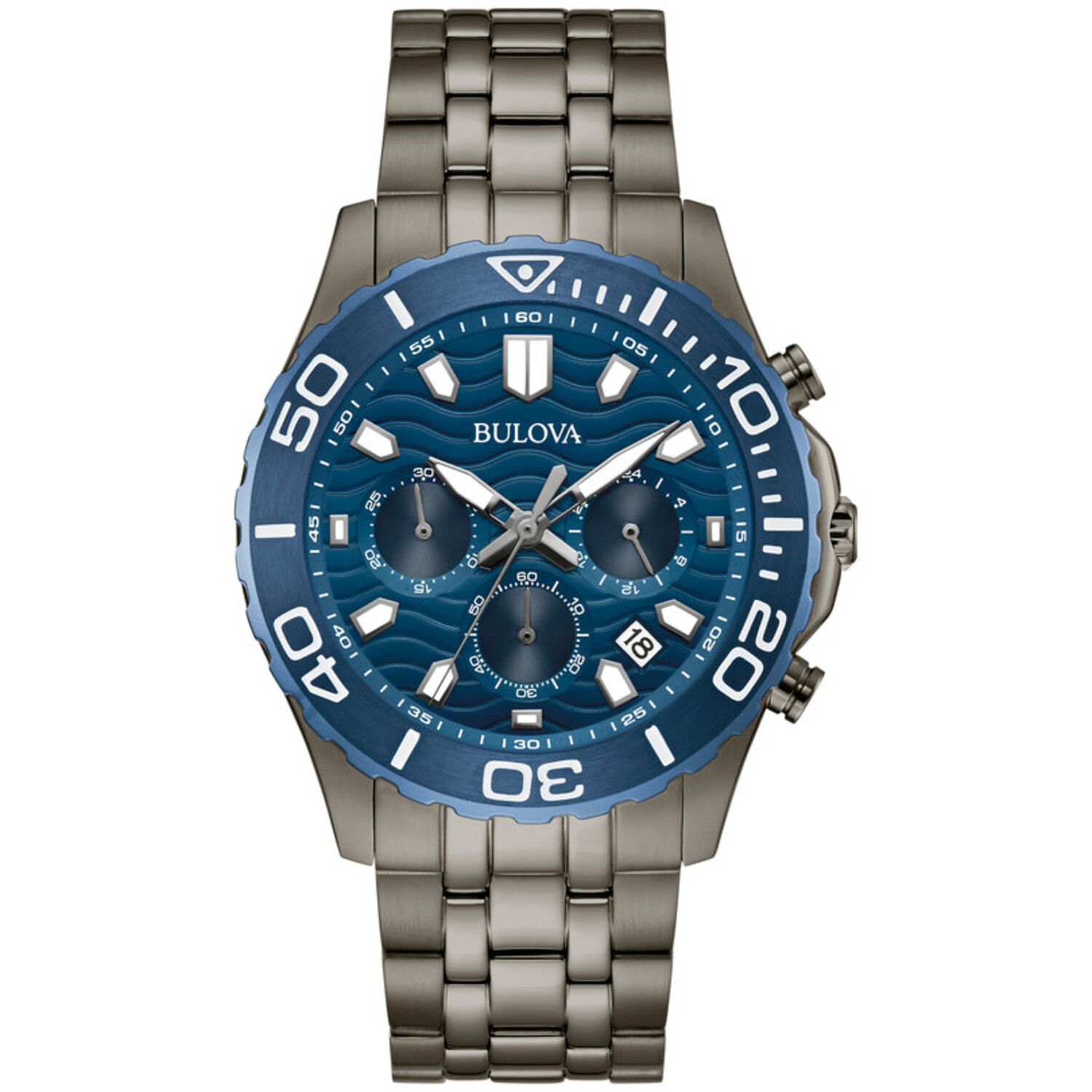 BULOVA CHRONOGRAPH BLUE DIAL MEN'S WATCH - Gemelli Jewelers