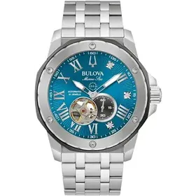 BULOVA MEN'S MARINE STAR AQUA DIAL AUTOMATIC WATCH- MARC ANTHONY COLLECTION