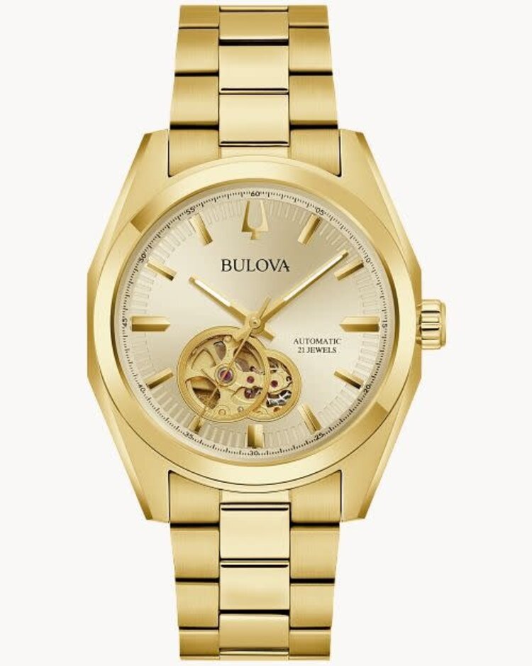 Bulova BULOVA MEN'S SURVEYOR GOLD TONE 21 JEWELS AUTOMATIC WATCH