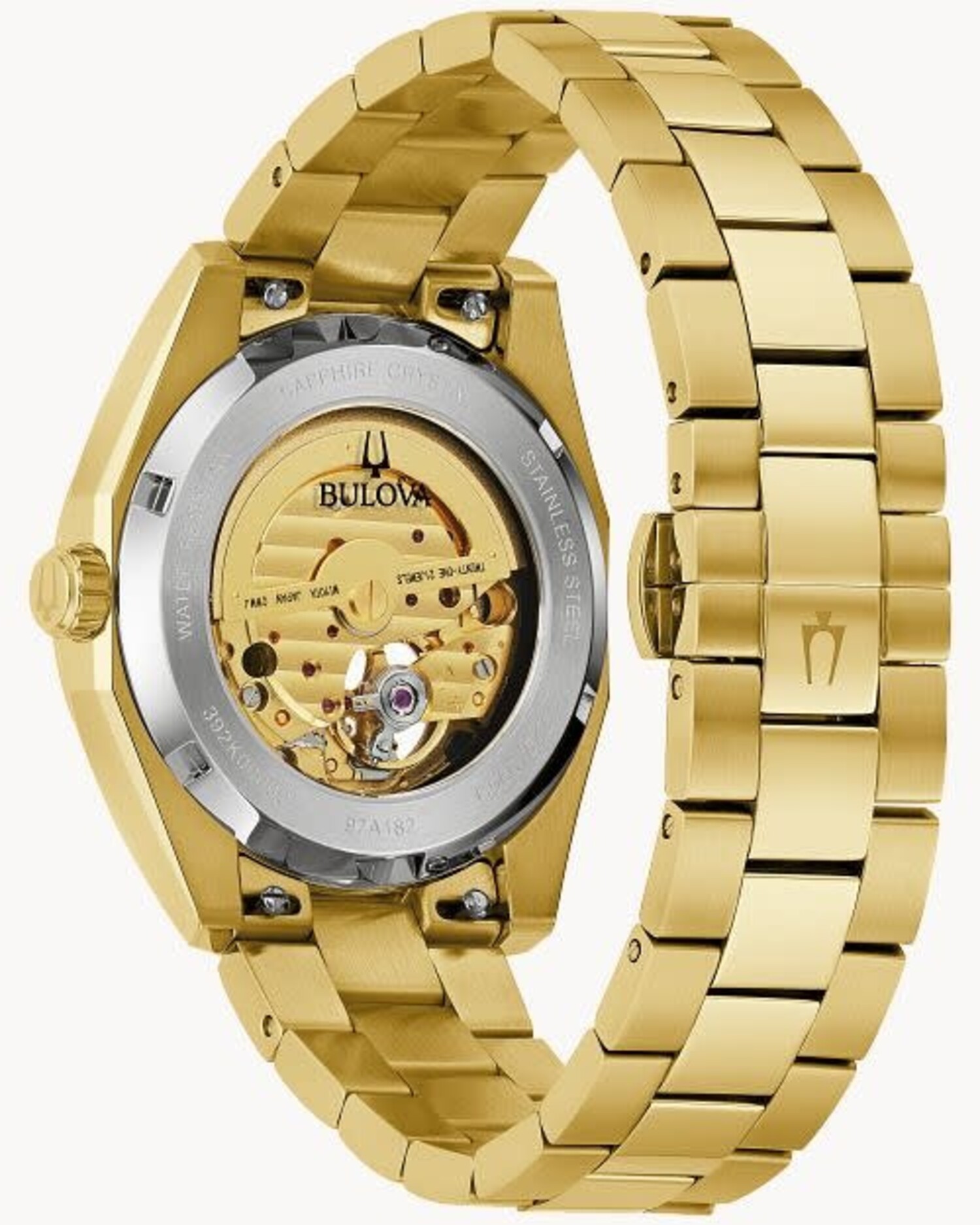 BULOVA MEN'S SURVEYOR GOLD TONE 21 JEWELS AUTOMATIC WATCH