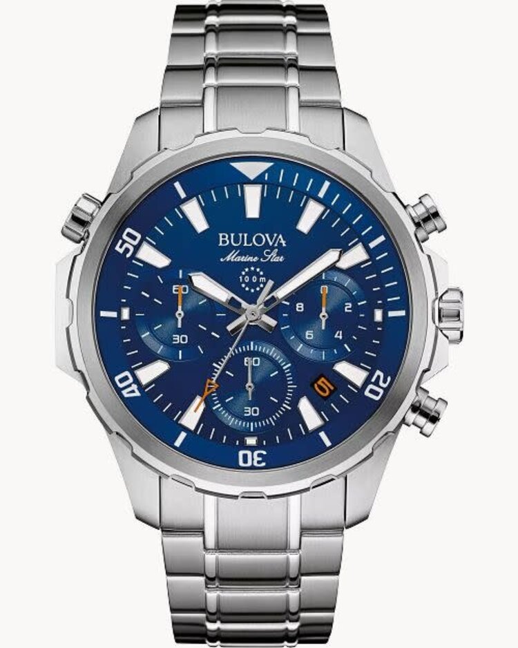 Bulova BULOVA MARINE STAR CHRONOGRAPH BLUE DIAL STAINLESS STEEL BAND MENS WATCH
