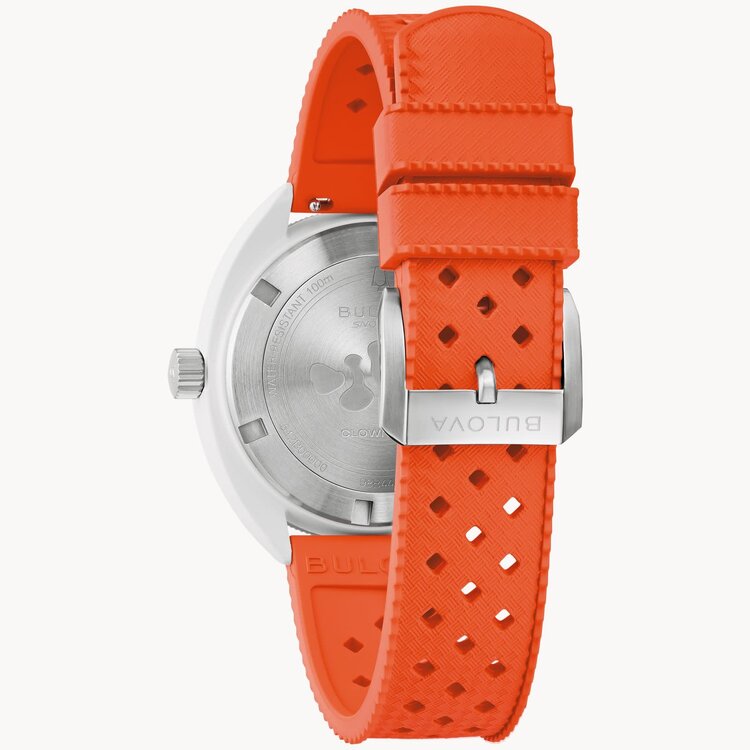 BULOVA SNORKEL CLOWNFISH COLOR SILICONE BAND WATCH