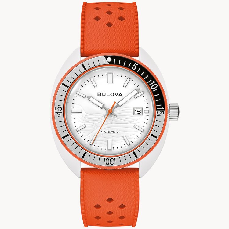 BULOVA SNORKEL CLOWNFISH COLOR SILICONE BAND WATCH