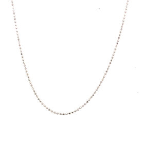 50450 14K WHITE GOLD 18" DIAMOND CUT BEAD LINK CHAIN