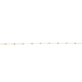20415 14K YELLOW GOLD MOON CUT BEAD BRACELET 7"