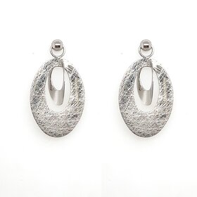 31420 14K WHITE GOLD DROP FLAT DOUBLE OBLONG STUDS