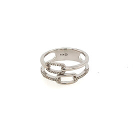 40440 14K WHITE GOLD .15CT DIAMOND PAPER LIP STYLE RING