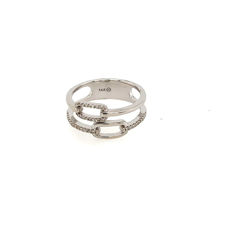 40440 14K WHITE GOLD .15CT DIAMOND PAPER LIP STYLE RING