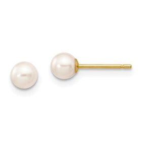 31430 14K YELLOW GOLD 4MM CULTURED PEARL STUDS