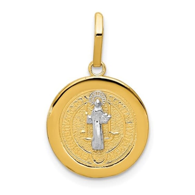 77663 14K TWO TONE SAINT BENEDICT MEDAL
