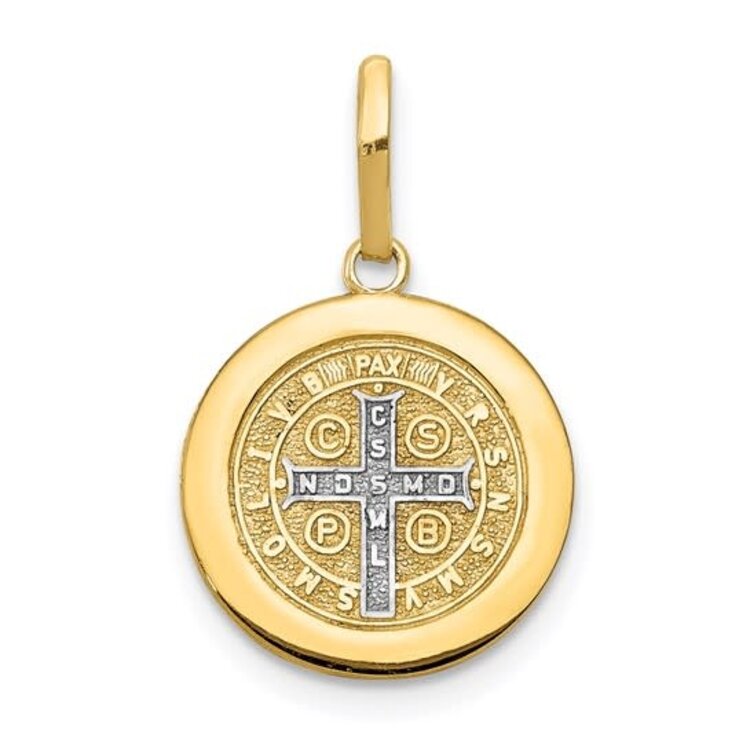 77663 14K GOLD TWO TONE SAINT BENEDICT MEDAL