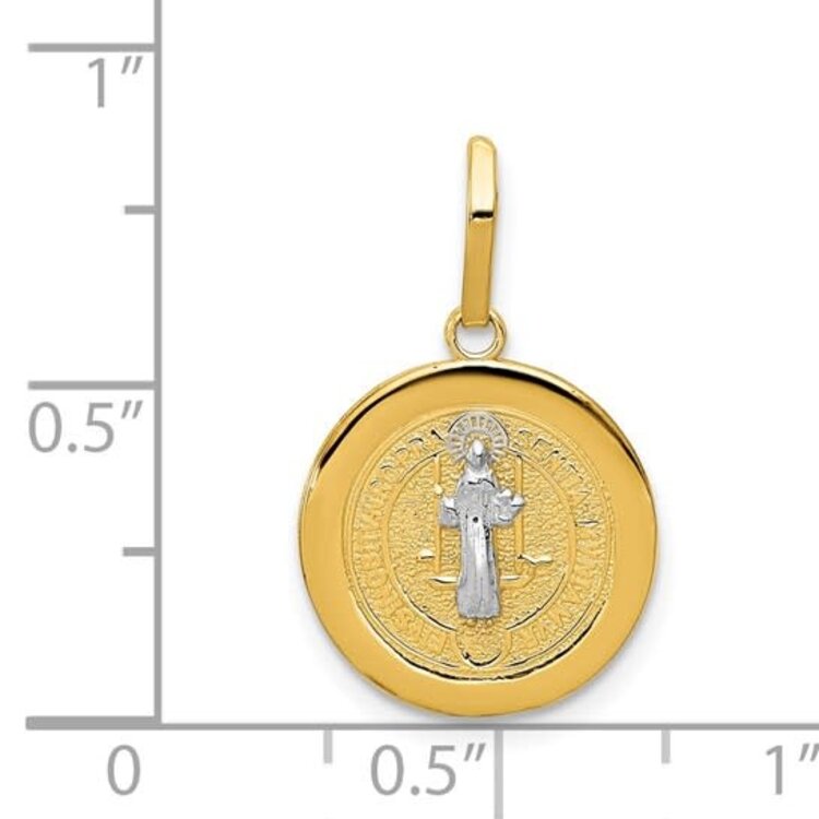77663 14K TWO TONE SAINT BENEDICT MEDAL