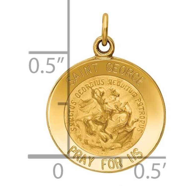 77096 14K YELLOW GOLD SAINT GEORGE MEDAL SOLID