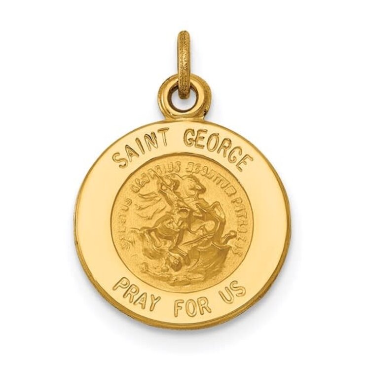 77096 14K YELLOW GOLD SAINT GEORGE MEDAL SOLID