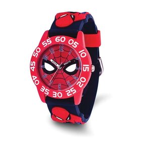 XWA6341 Marvel Spider-Man Kids Red 3D Strap Time Teacher Watch