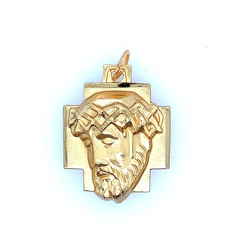 80090 GOLD FILLED MEDIUM CHRISTHEAD ON CROSS CHARM