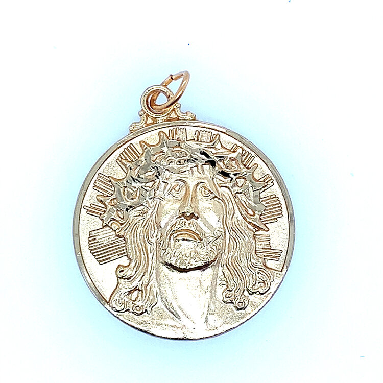 80092 GOLD FILLED LARGE ROUND CHRISTHEAD CHARM