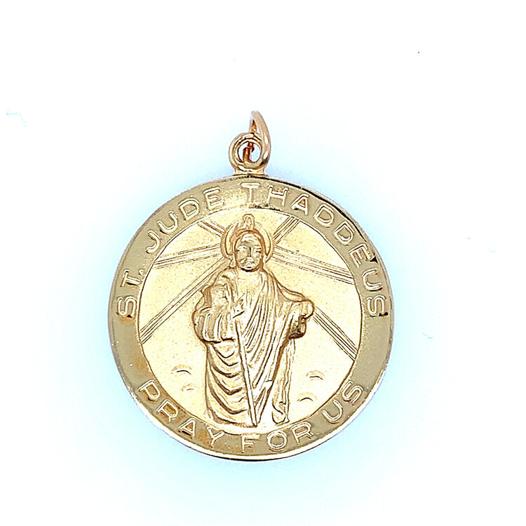 80093 GOLD FILLED LARGE ROUND ST. JUDE CHARM