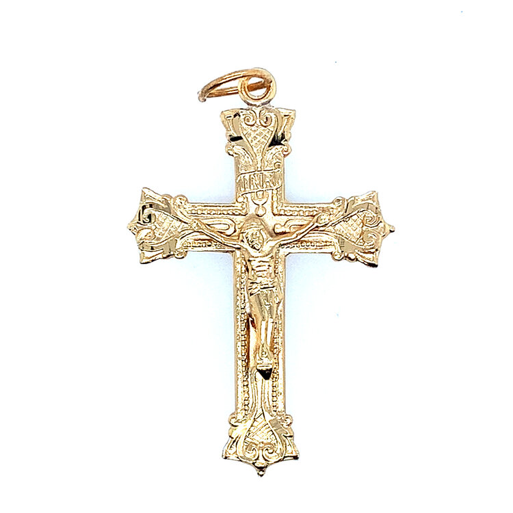 80097 GOLD FILLED X-LARGE INRI CRUCIFIX