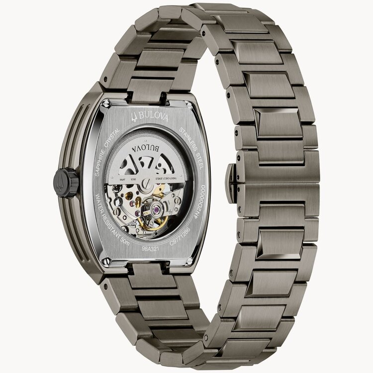 BULOVA GREEN SKELETON DIAL AUTOMATIC MOVEMENT MENS WATCH