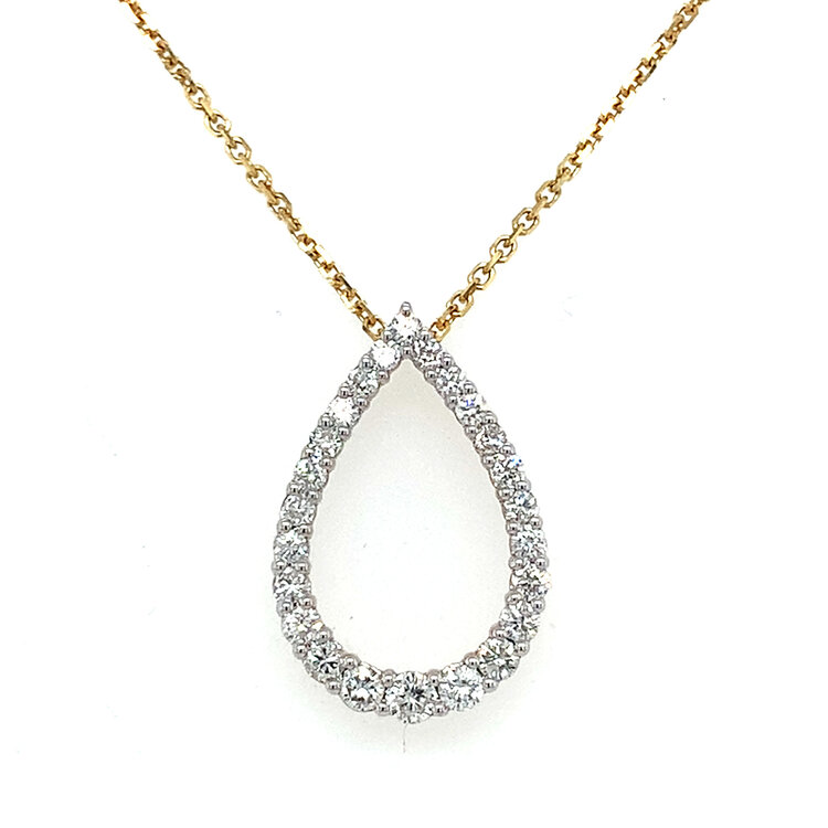 70580 14K YELLOW GOLD .50CT DIAMOND OPEN PEAR SHAPE PENDANT SET